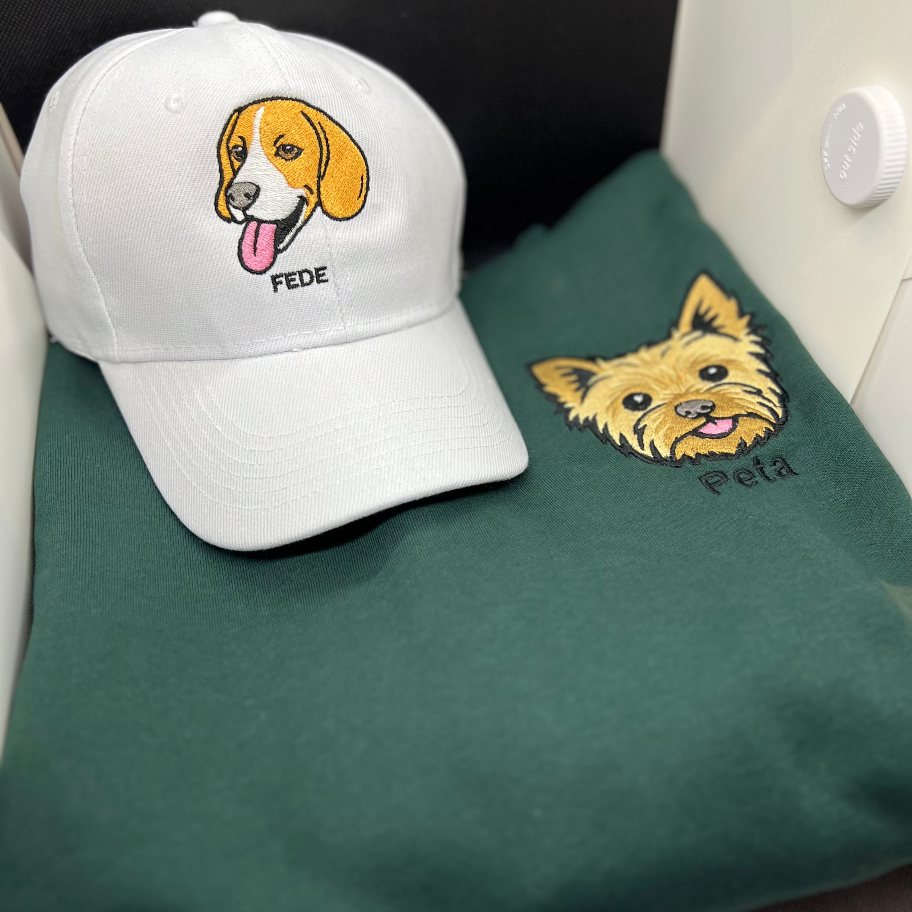 Personalized jockey cap with your pet's face and name