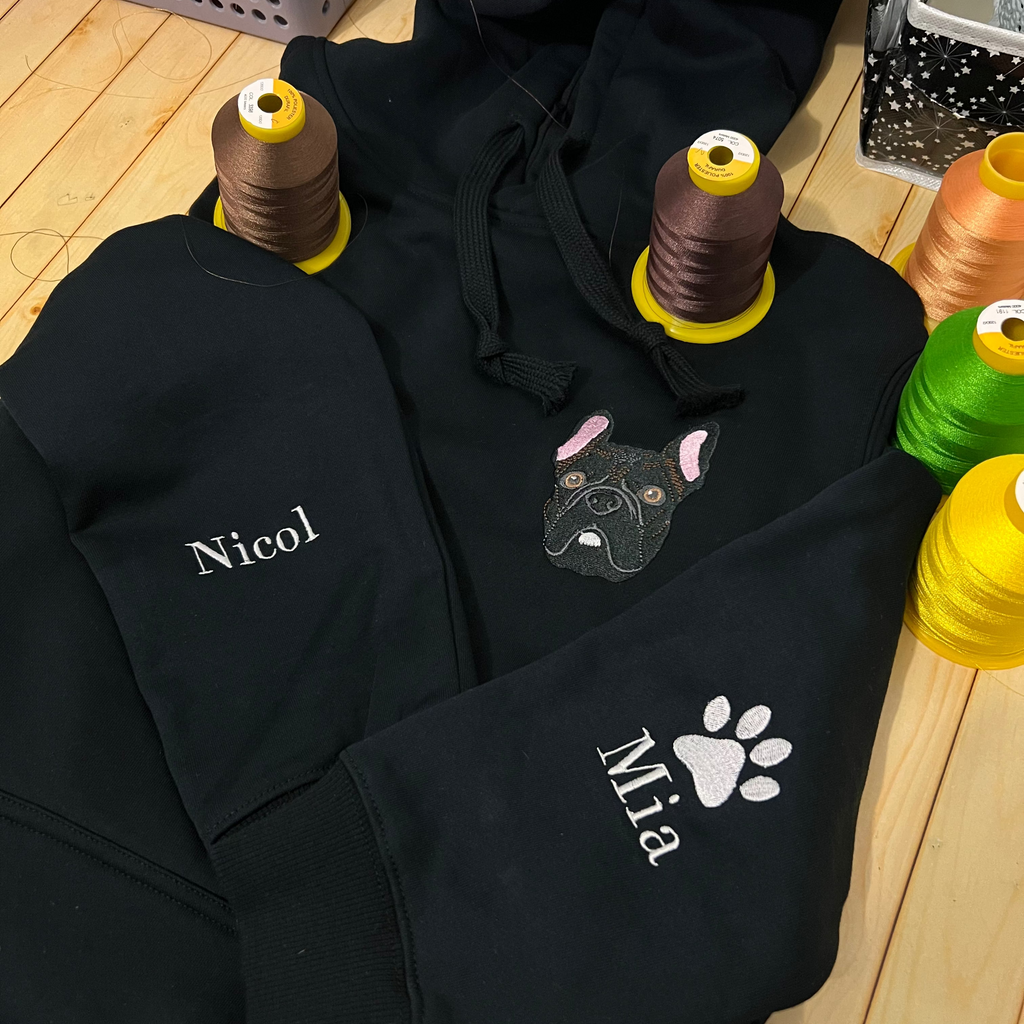 Personalized kangaroo hoodie with your pet's face and name 🐾