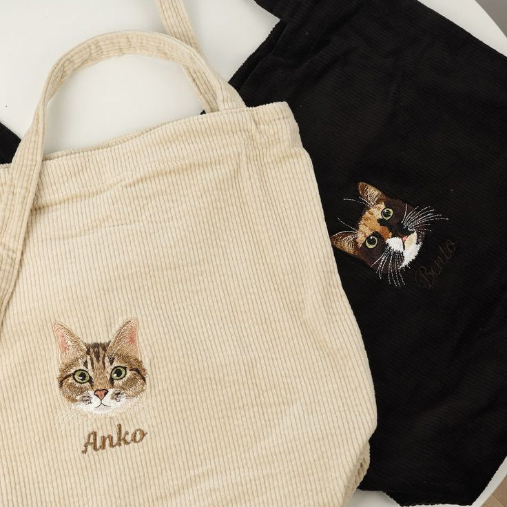 Personalized fabric bag with your pet's face and name 🐾